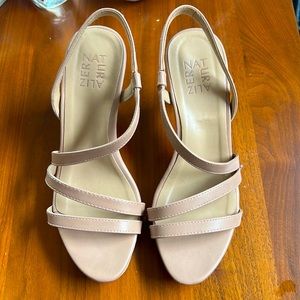 Naturalizer Brenta Sandal in beige 3” heel